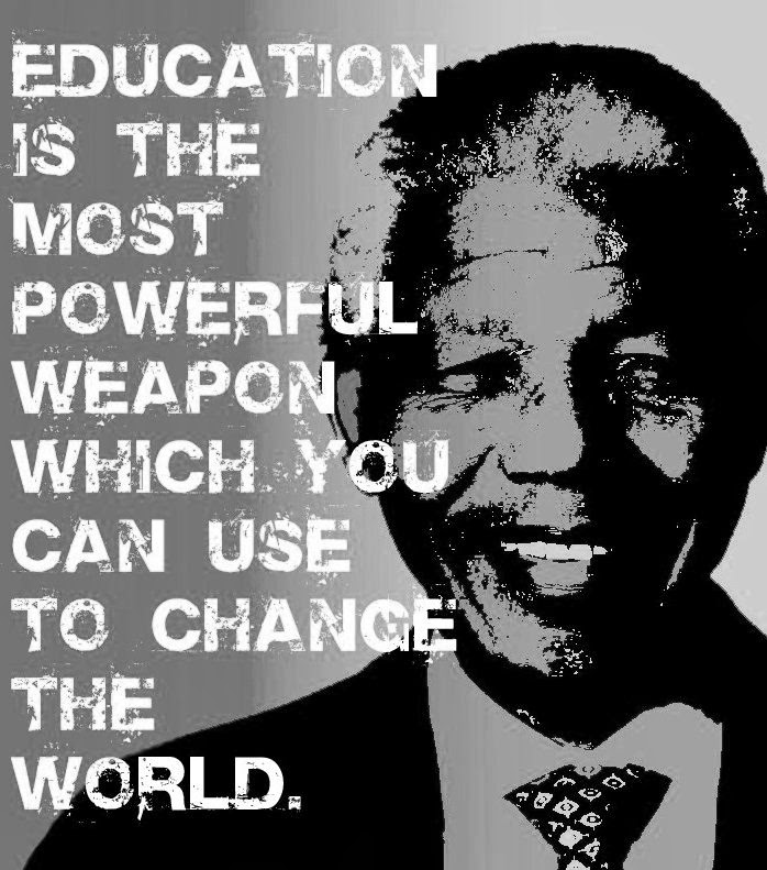 education is most powerful weapon Mandella